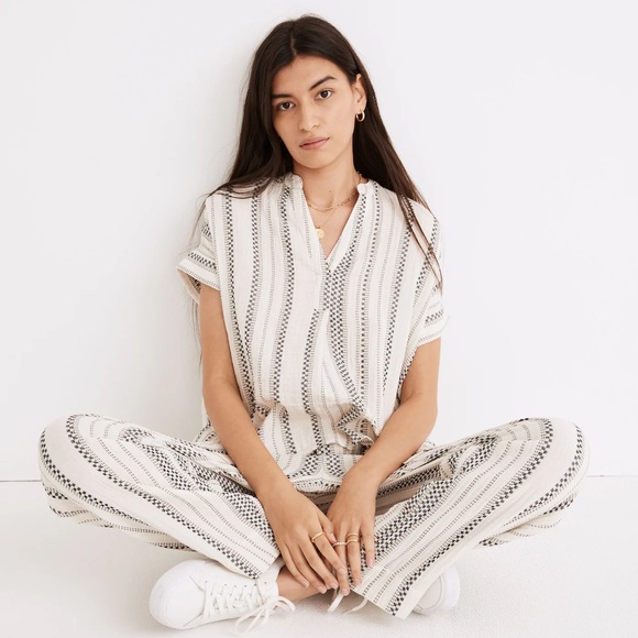 Madewell Tops - MADEWELL LIGHTSPUN LAKELINE POPOVER TOP
